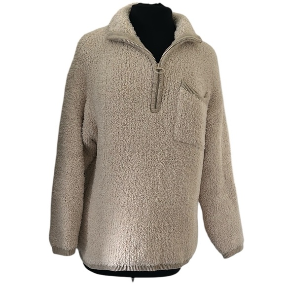 Aerie Two Tone Cozy Cream Sherpa Pullover size small - Picture 1 of 8